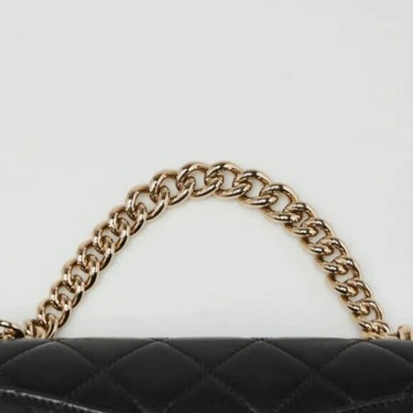 Chanel Black Tweed Quilted Lambskin Leather Medium Flap Bag - Picture 6 of 10